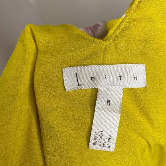Leith Floral Wrap Dress Hi-Low Maxi Yellow Sz. M - Picture 7 of 8